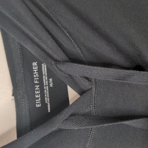 Eileen Fisher Black Cotton Hooded Dress Medium - Picture 5 of 6